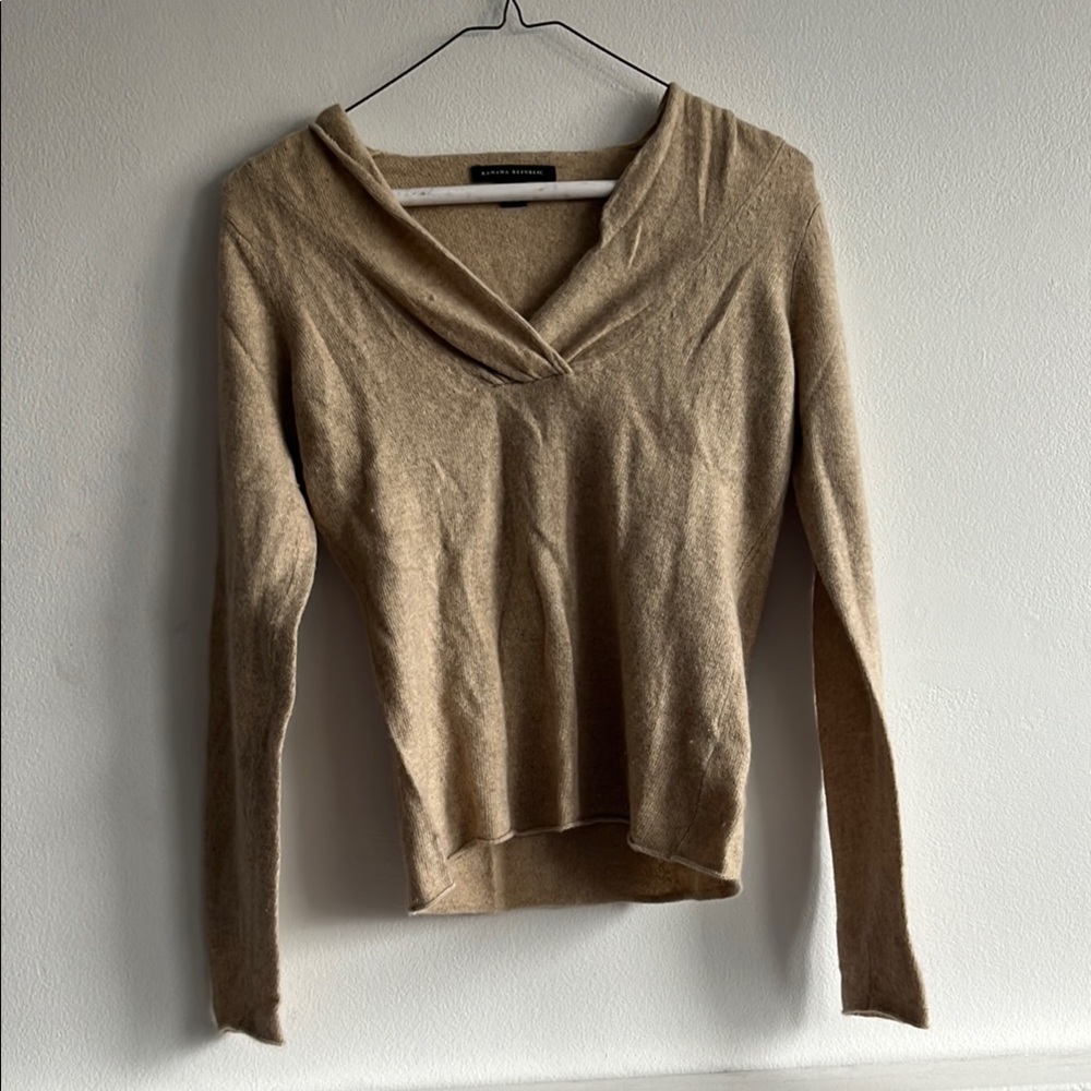 Banana Republic Tan Cowl Neck Sweater